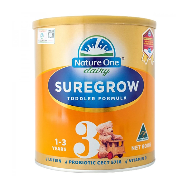 Sữa Nature One Dairy SureGrow Úc 600g số 3 (1-3 tuổi)