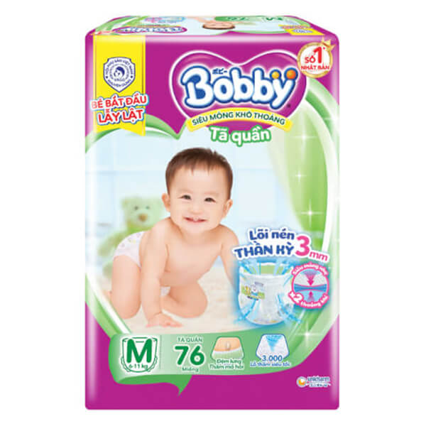 Bỉm - Tã quần Bobby size M 76 miếng (6-11kg) - (giao bao bì ngẫu nhiên)