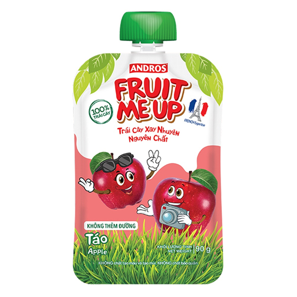 Trái cây xay nhuyễn nguyên chất Fruit Me Up vị táo 6M+ 90g