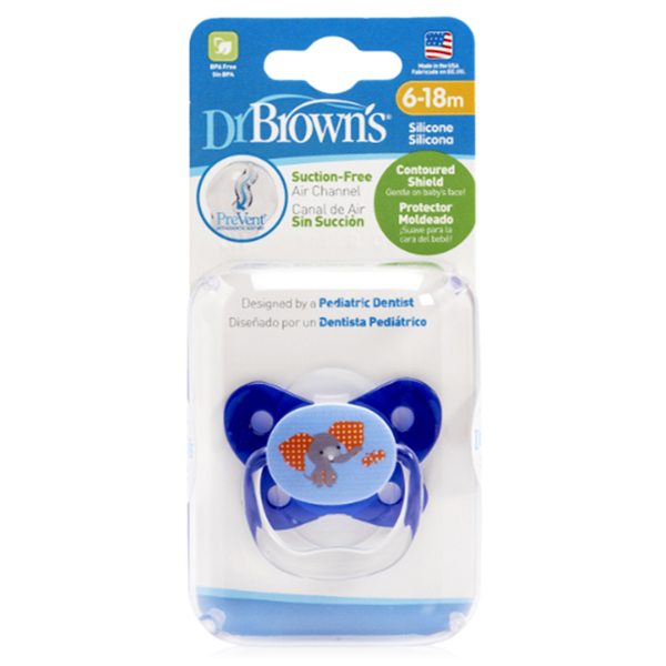 Ty ngậm Dr Brown's cho bé từ 6-18 tháng - Xanh