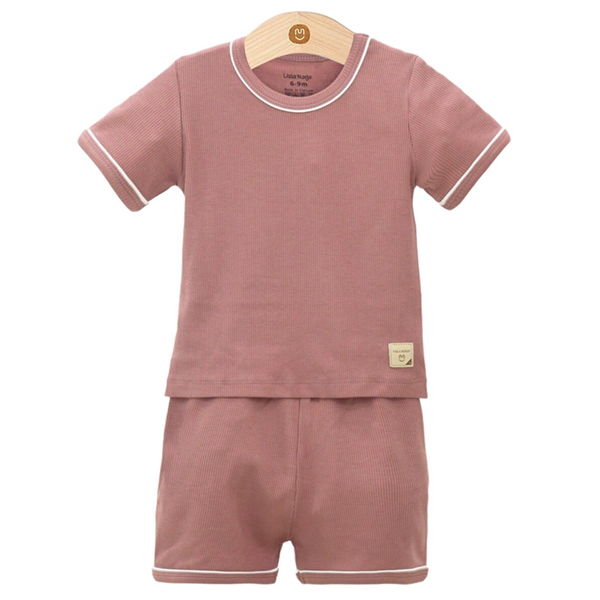 Bộ UalaRogo 18-24M cộc tay vải tăm - Tím