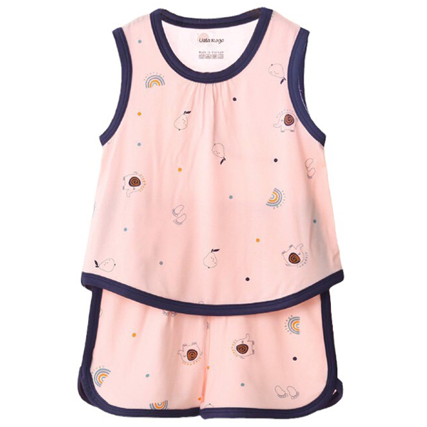 Bộ UalaRogo 12-18M ba lỗ họa tiết 2063 - Hồng