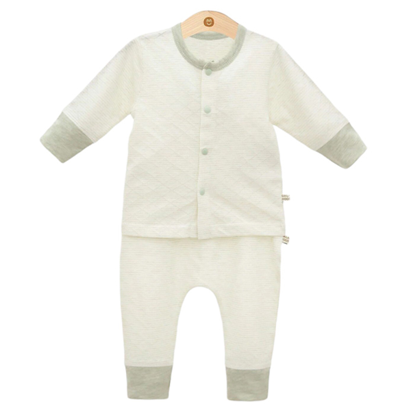 Bộ body UalaRogo 9-12M dài tay cài chéo Organic 3971 - Xanh lá