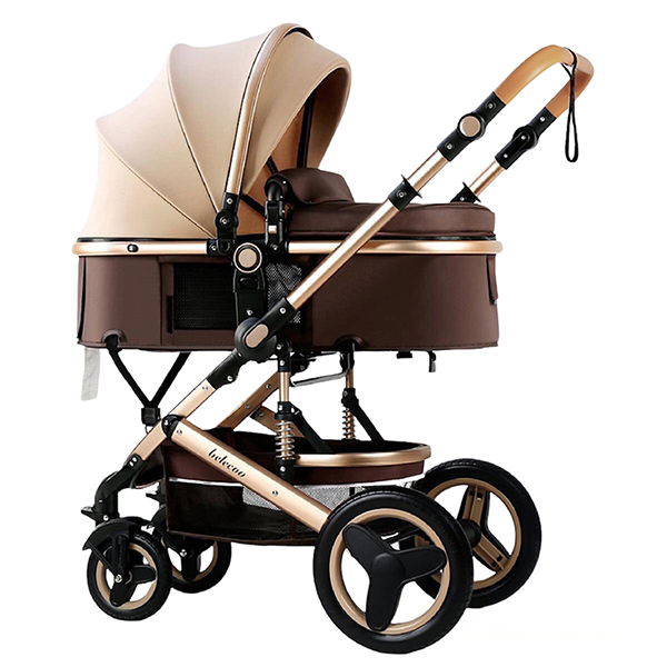 Xe nôi Belecoo 2 chiều màu kem