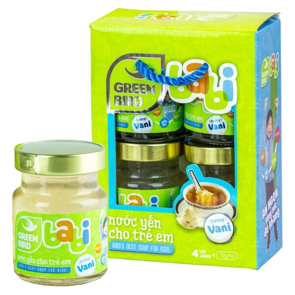Nước yến sào Green Bird Babi hương vani 9M+ (lốc 4 lọ)