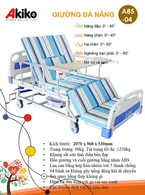 giường đa năng 4 tay quay a85-04