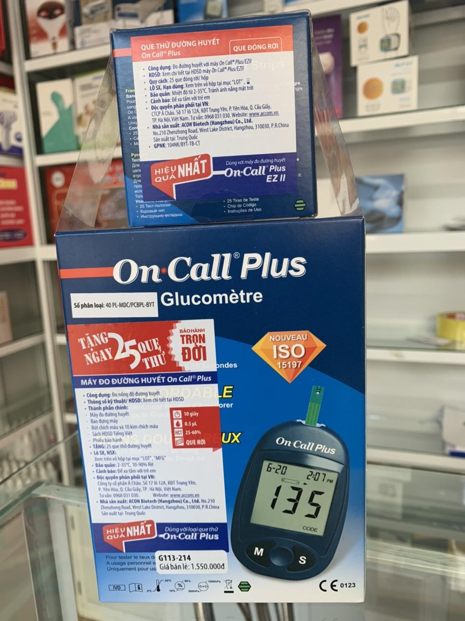 máy đo đường huyết on call plus