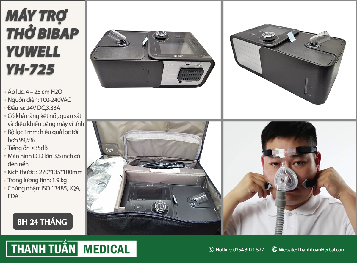 Máy trợ thở Bibap Yuwell YH 725 (máy trợ thở 2 chiều)