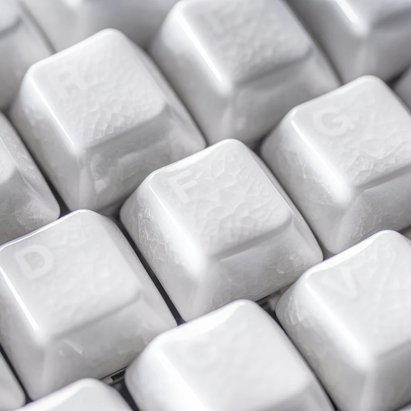 Keycap sứ Cerakey V2 - White Crazed