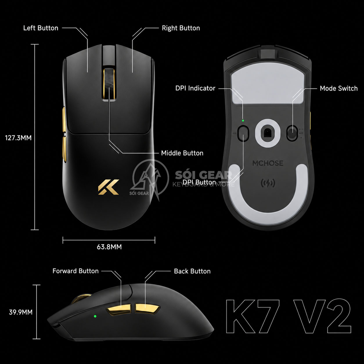 [Instock] Chuột Gaming Không dây Mchose K7 V2 | K7 V2 Ultra+