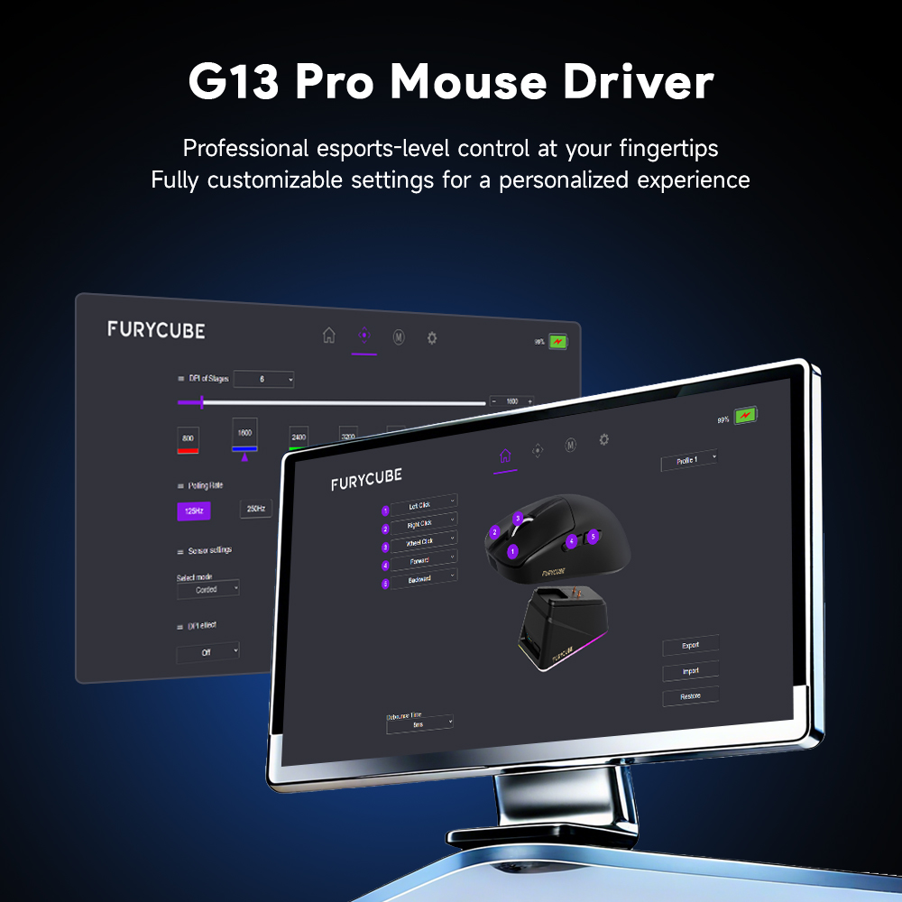 [In Stock] Chuột gaming không dây FURYCUBE G13 PRO