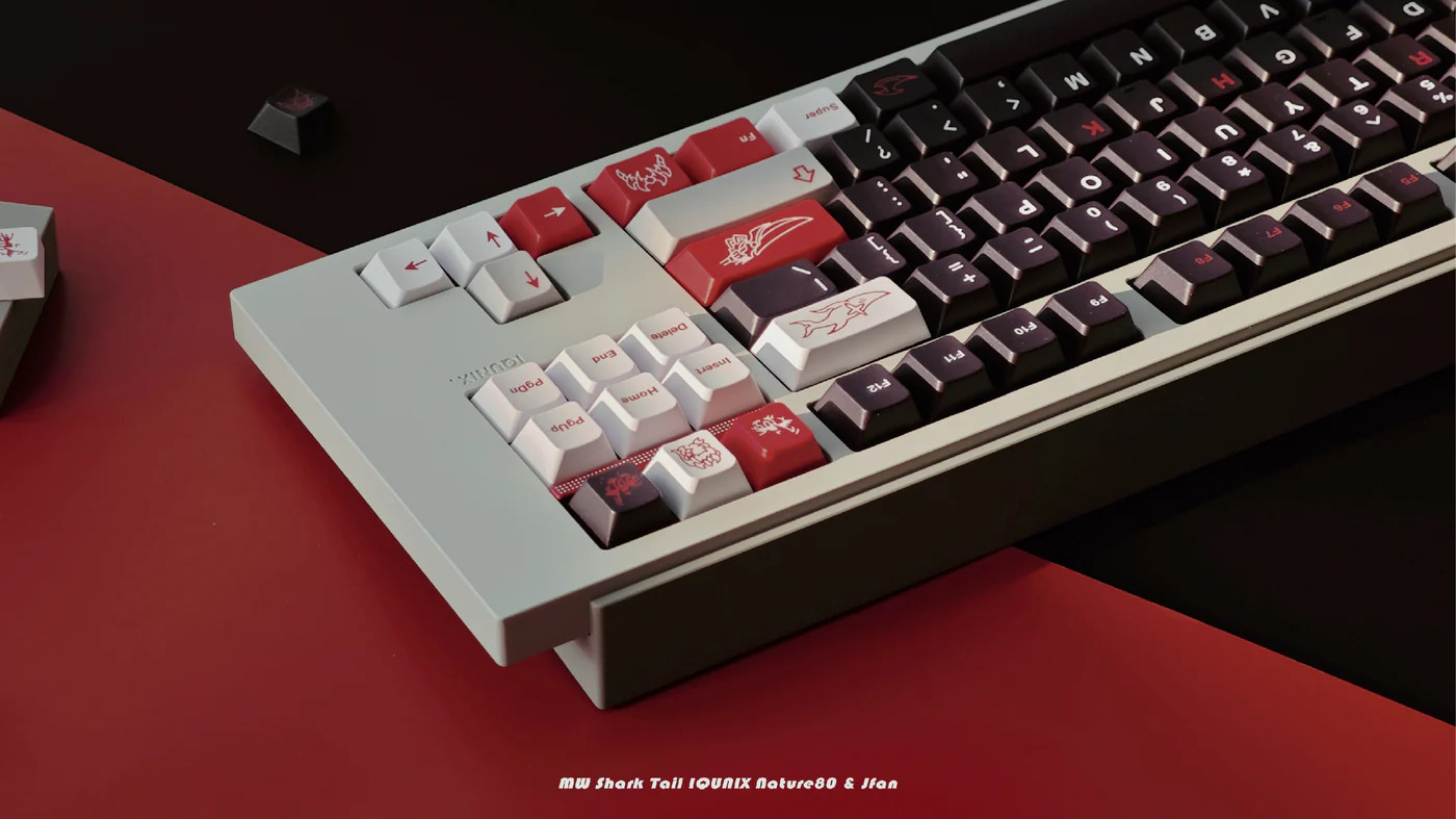 Keycap MW Shark Tail Cherry PBT Doubleshot - Base + Novelties