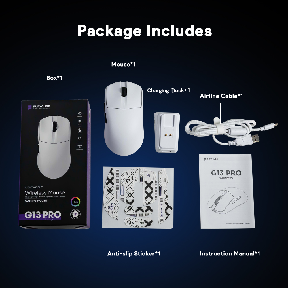 [In Stock] Chuột gaming không dây FURYCUBE G13 PRO
