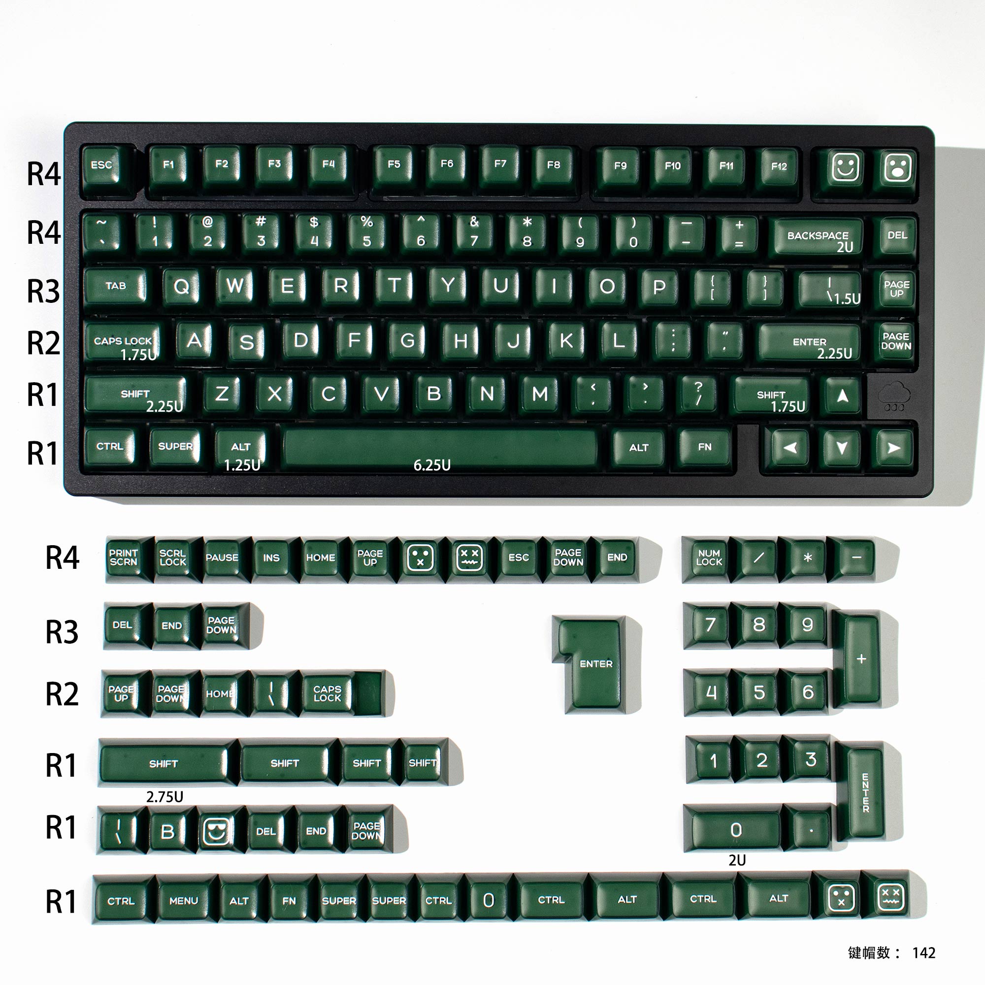 Keycap SA Green Mintcaps  PBT doubleshot