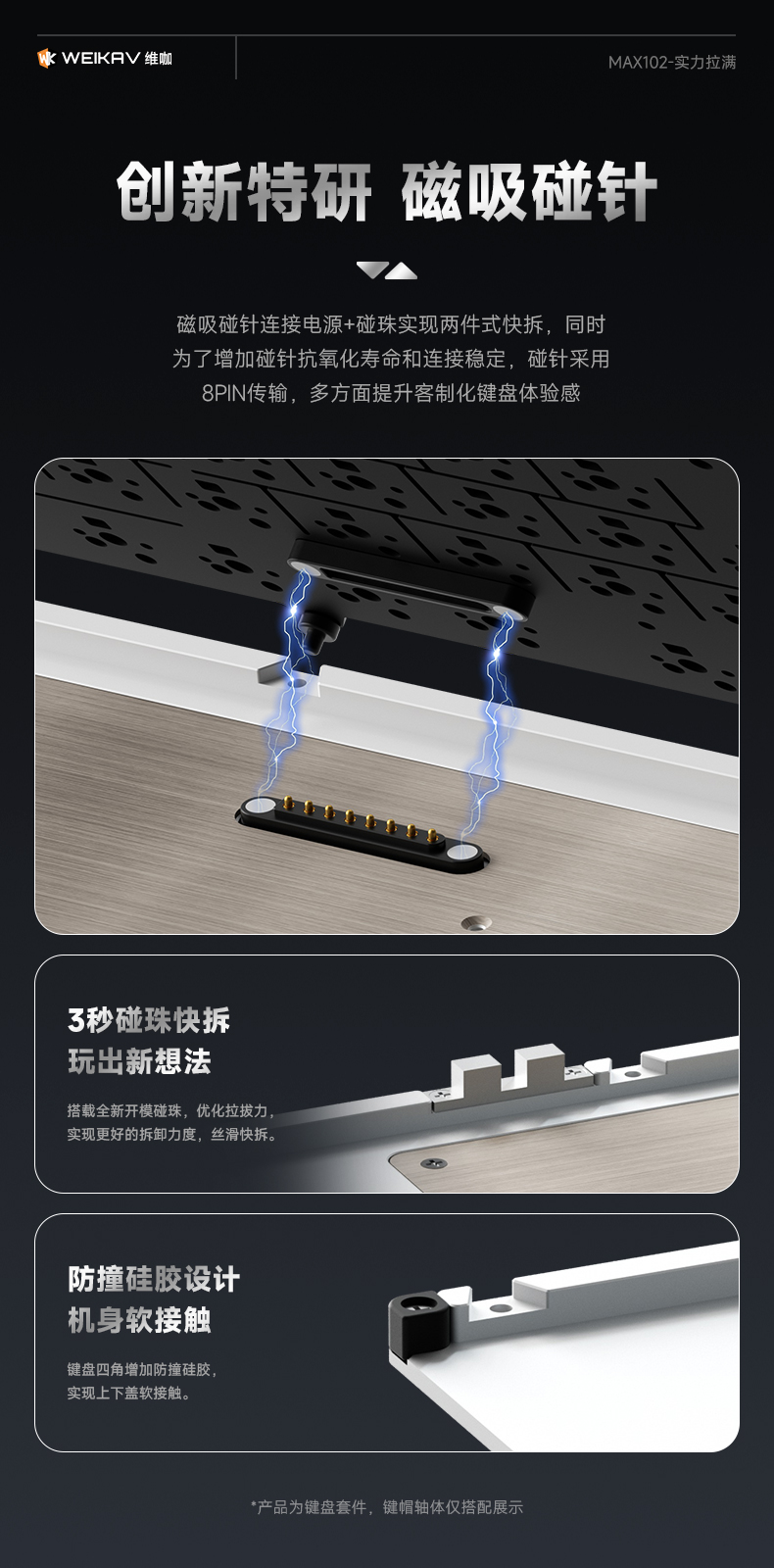 [In Stock] KIT bàn phím Weikav Max-102 | CNC | Catchball | 3 modes