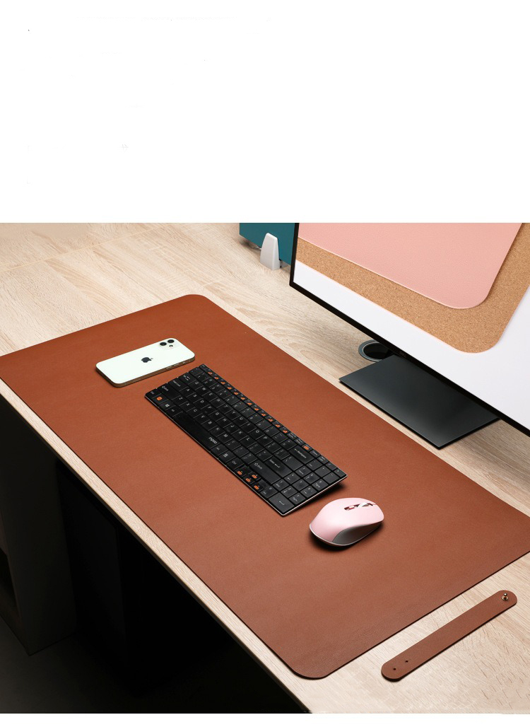 Deskmat hai mặt da PU và gỗ Cork cao cấp