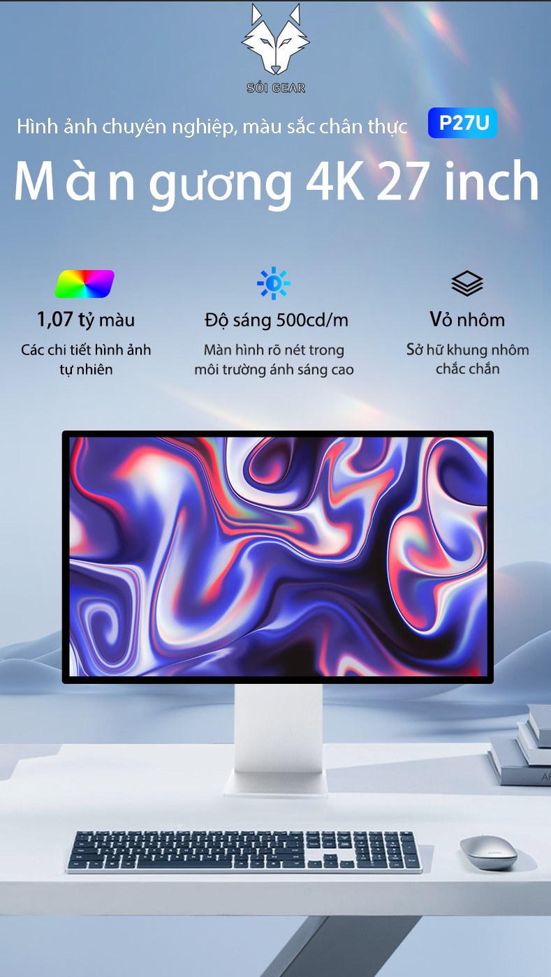Màn hình Kuycon IPS 4K 60Hz 27 Inch P27U