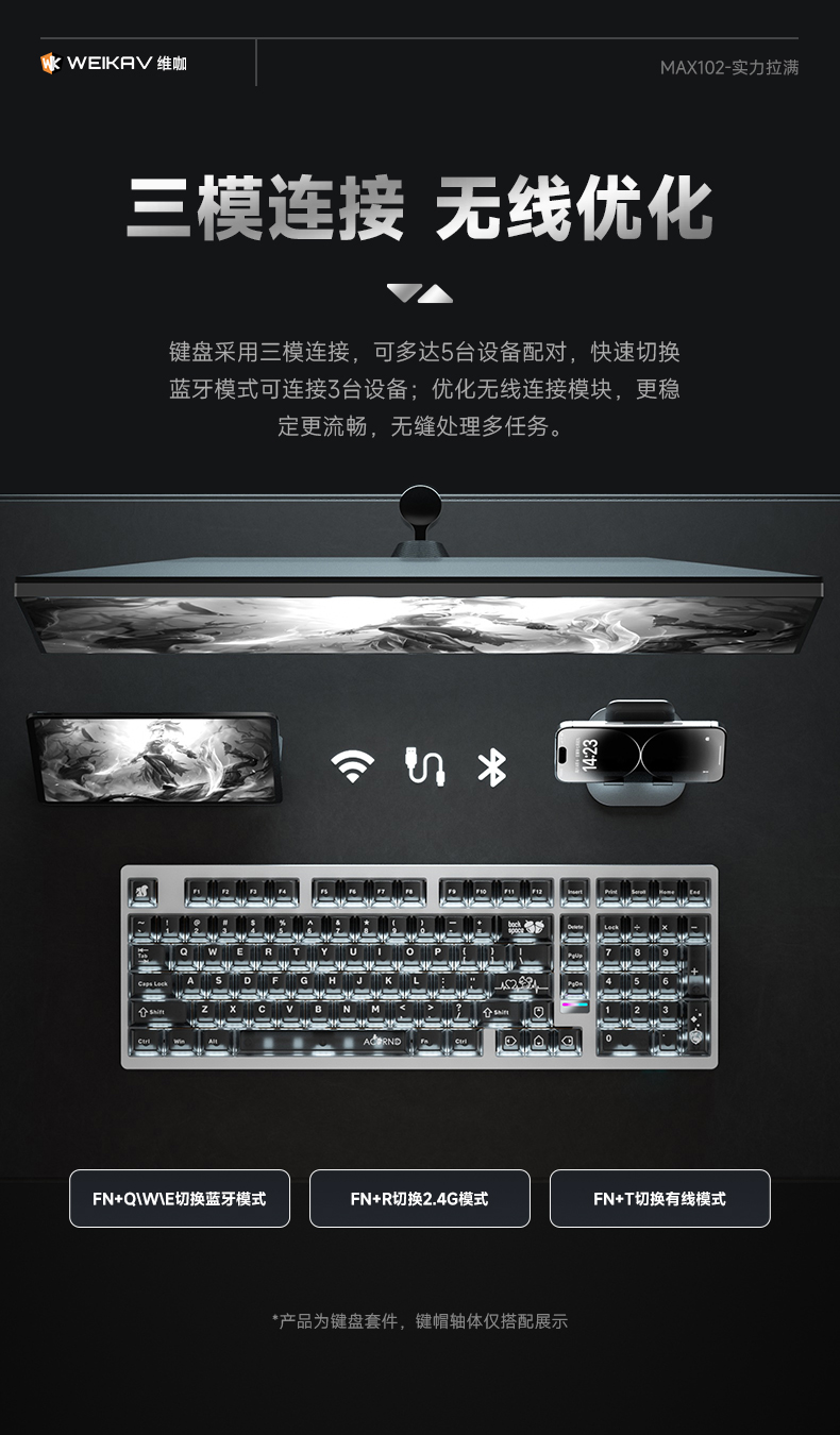 [In Stock] KIT bàn phím Weikav Max-102 | CNC | Catchball | 3 modes