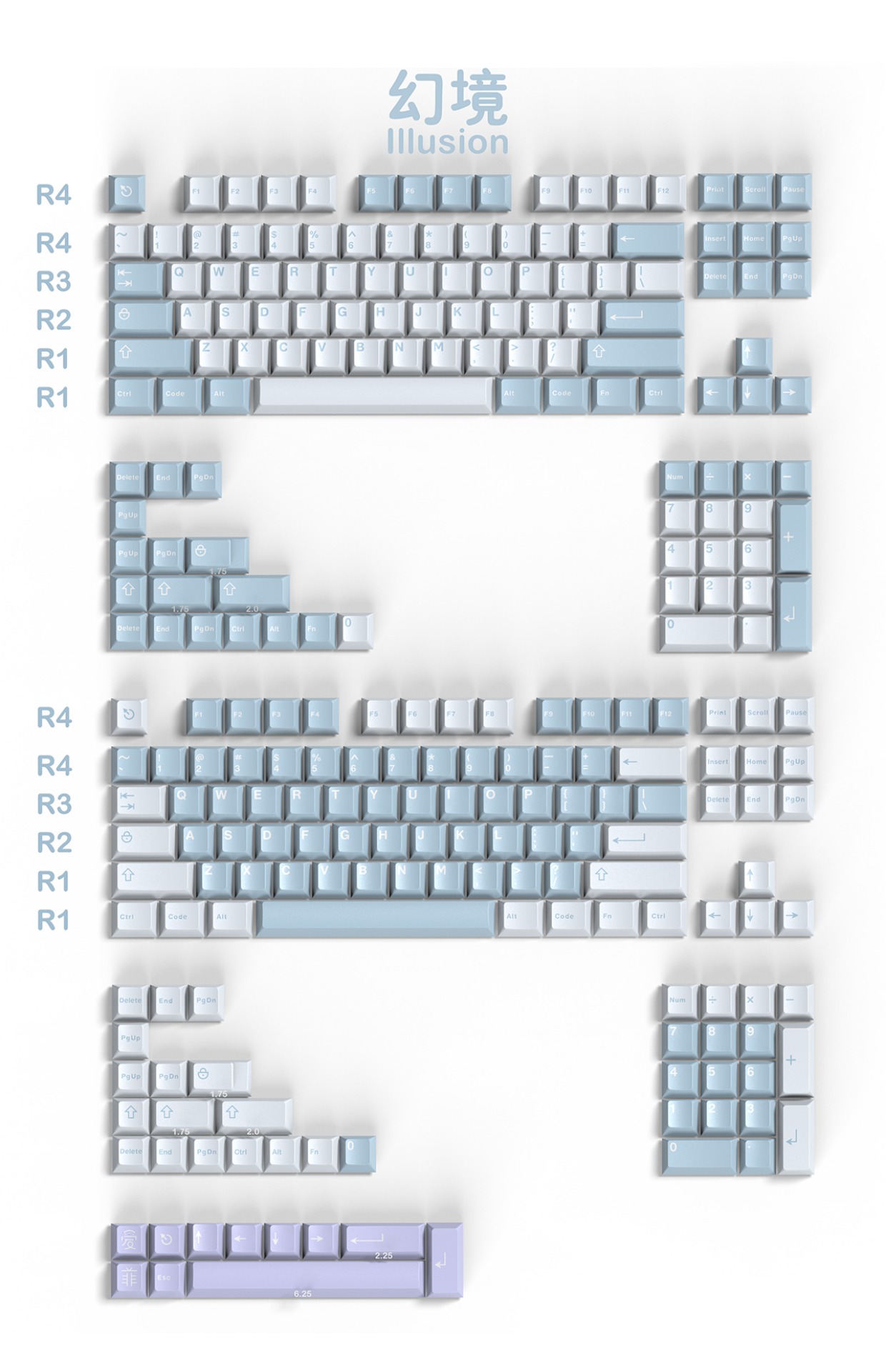 [In Stock] Keycap Cherry Aifei Icon illusion ABS Doubleshot