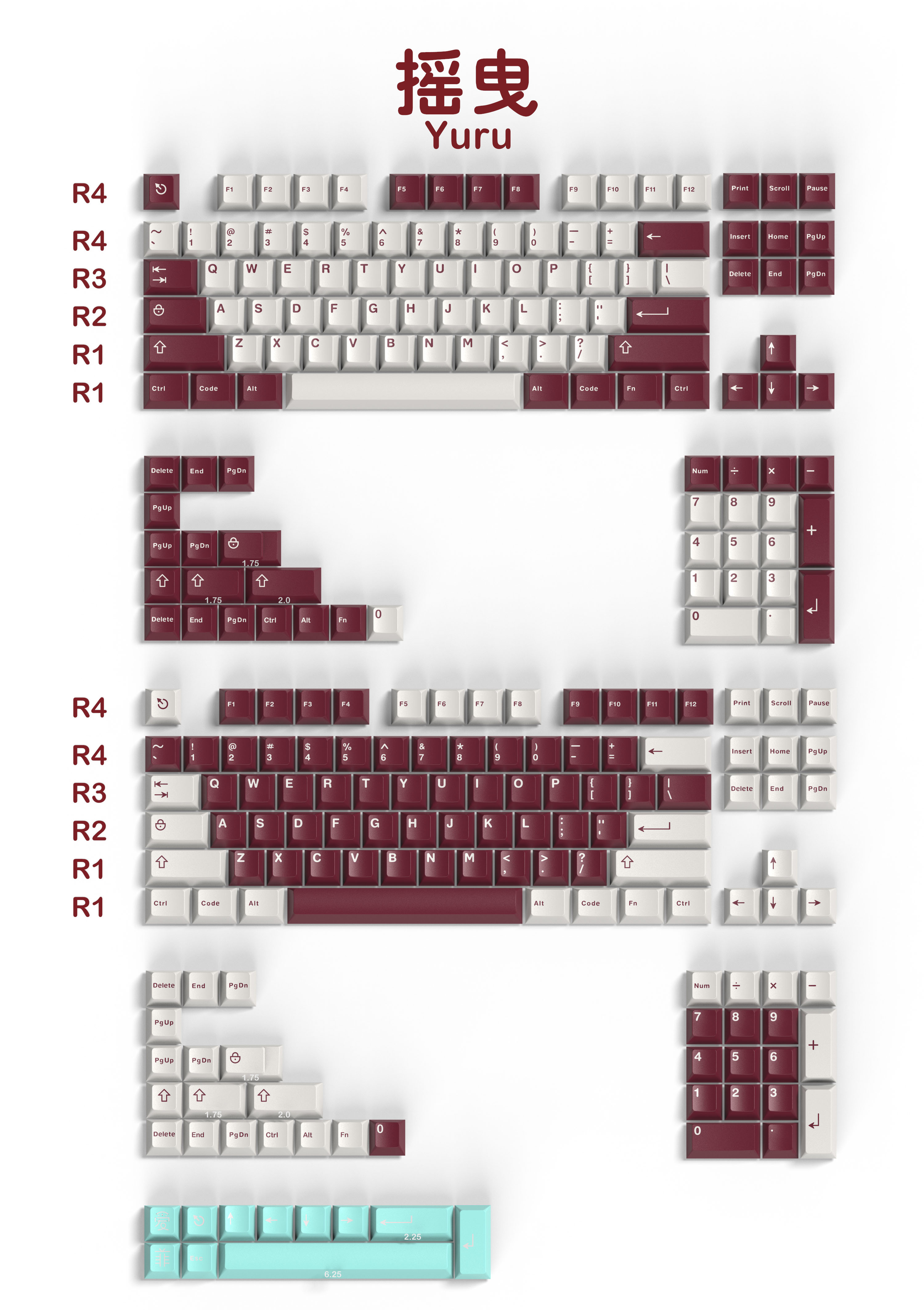 [In Stock] Keycap Cherry Aifei ABS Doubleshot Yuru