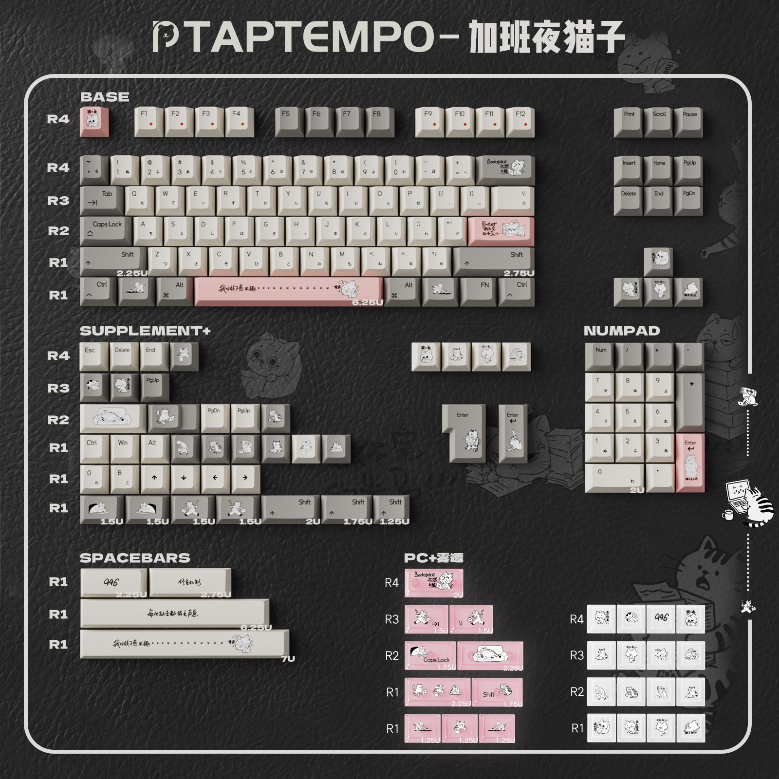 [In Stock] Keycap Cherry TapTempo Owl PBT Dyesub