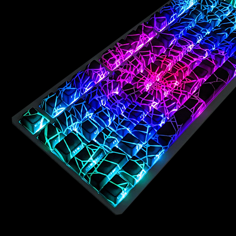 Keycap Cherry Spider Web PBT Dyesub Ninja Xuyên LED