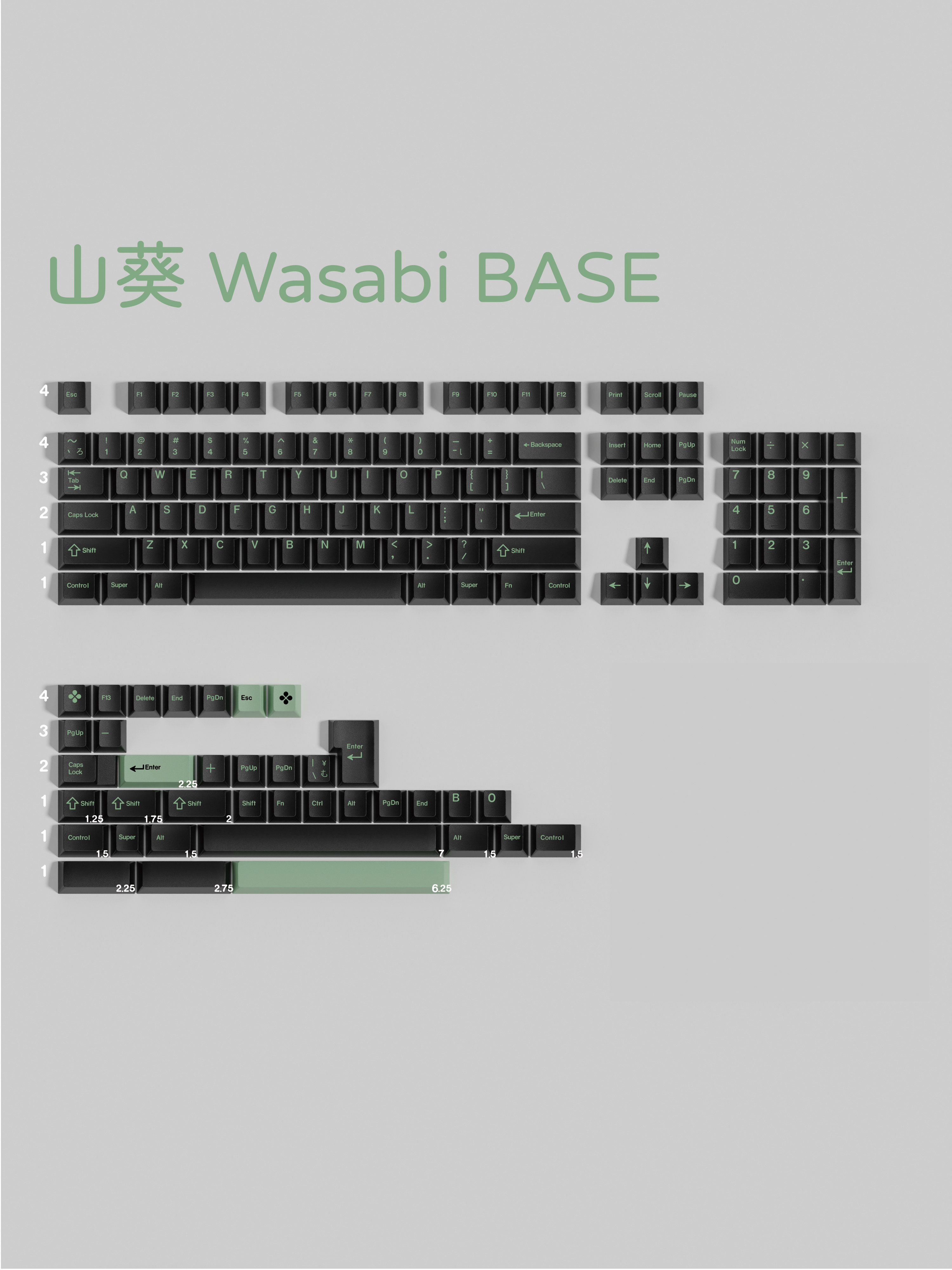 [In Stock] Keycap Walker Wasabi Cherry PBT Dyesub