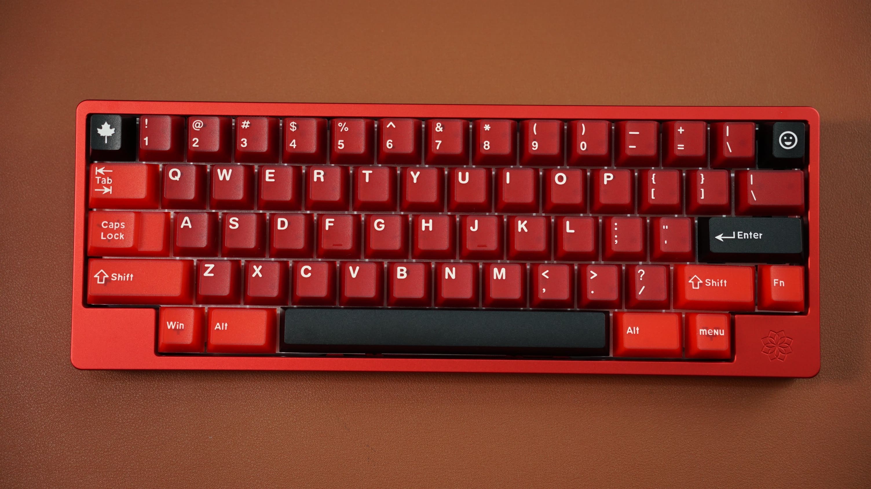 [Prebuilt by Sói] Molly60v2 - Anodized Red - HHKB - Switch Neo Azure Linear - Keycap Cherry Bordeaux PC + PBT