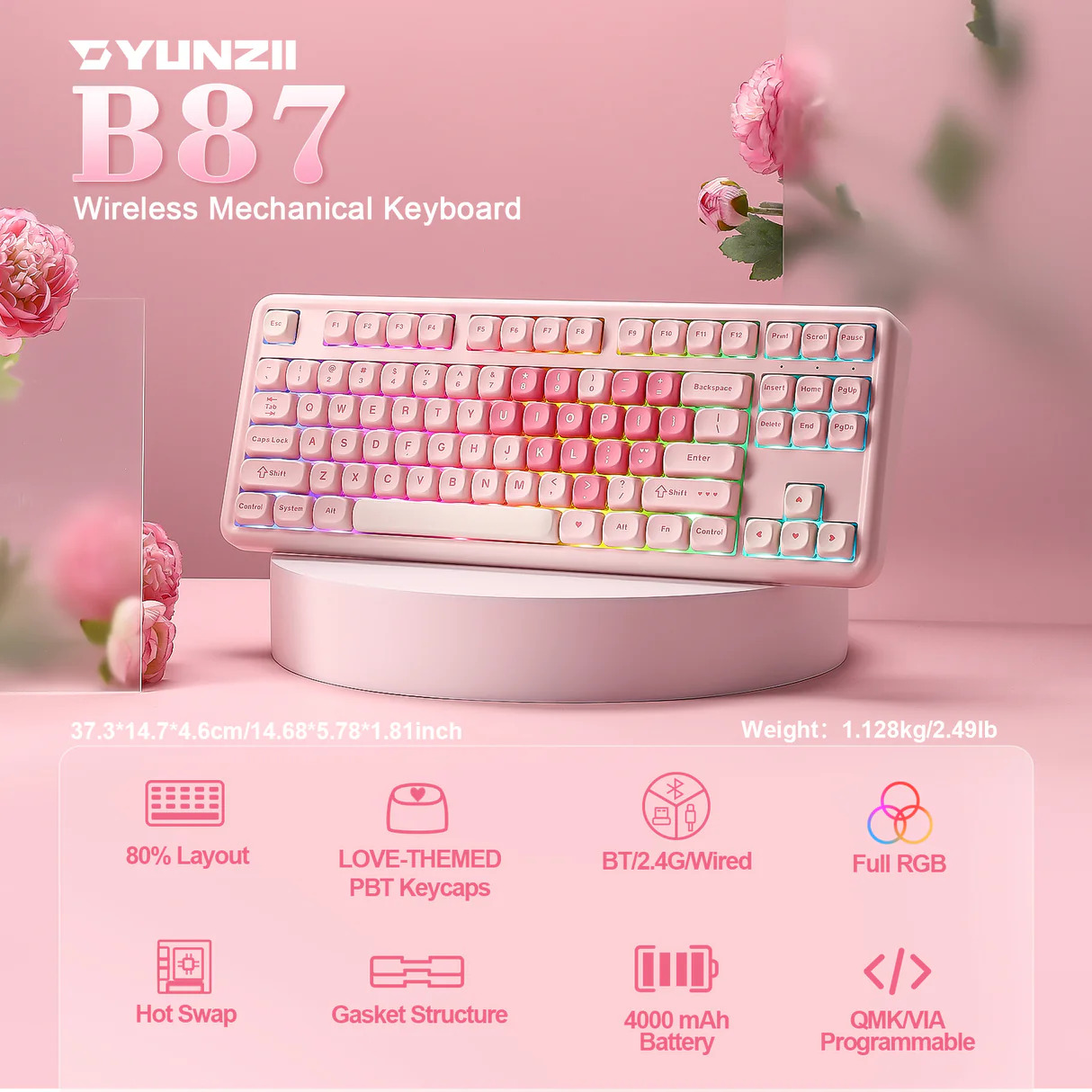 Bàn phím cơ YUNZII B87