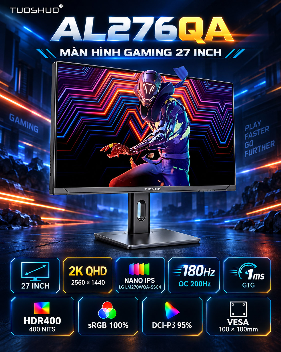 Màn hình Tuoshuo AL276QE | AL276QA (27 Inch/200Hz/2K/NanoIPS)