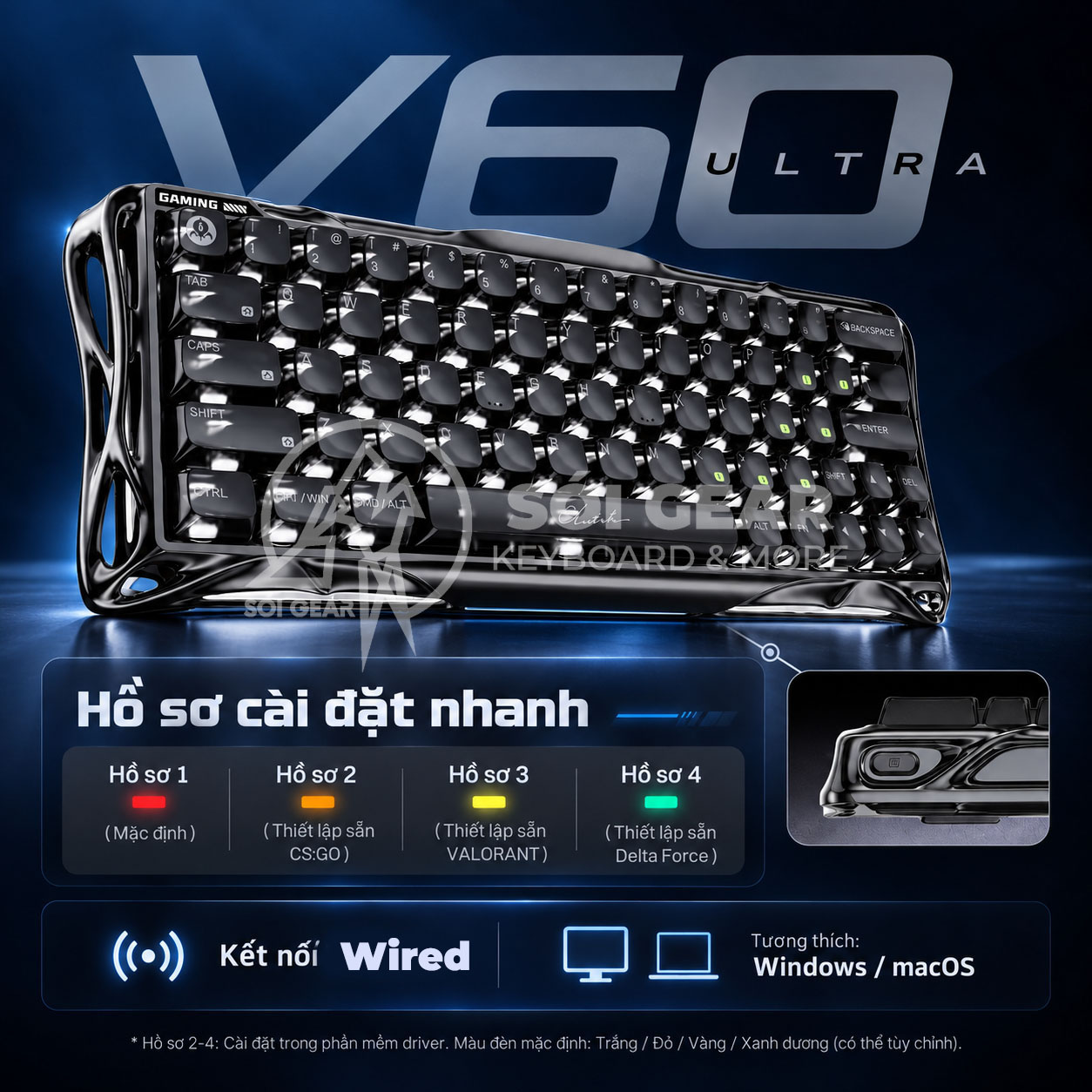 Bàn phím Gravastar Mercury V60 Ultra
