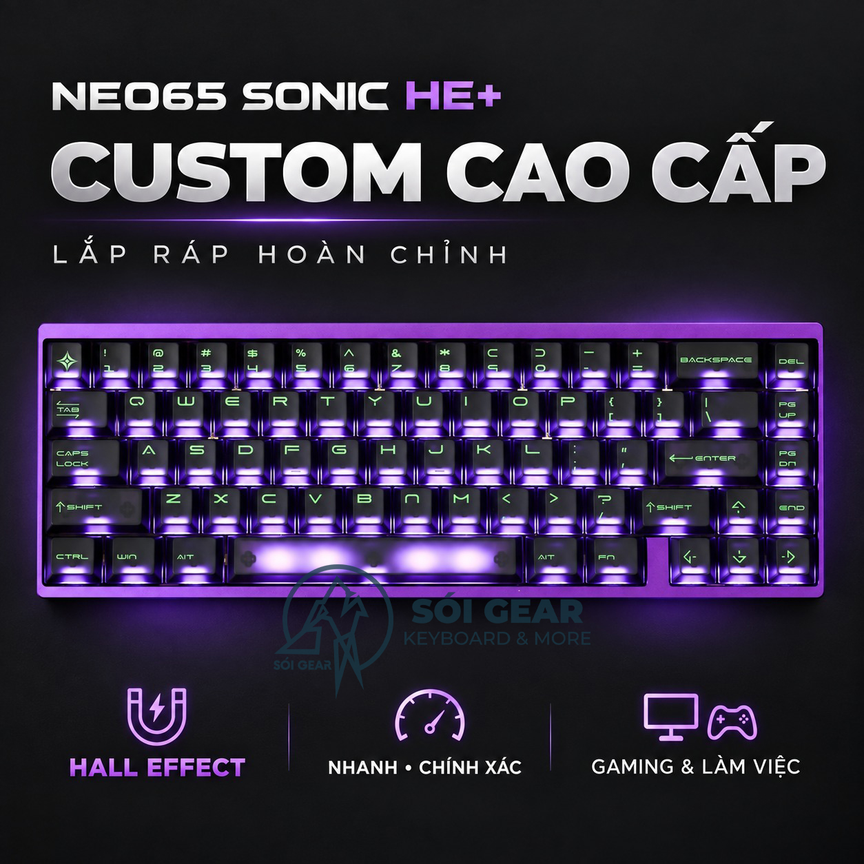 [In Stock] Bàn phím Neo65 Sonic He+