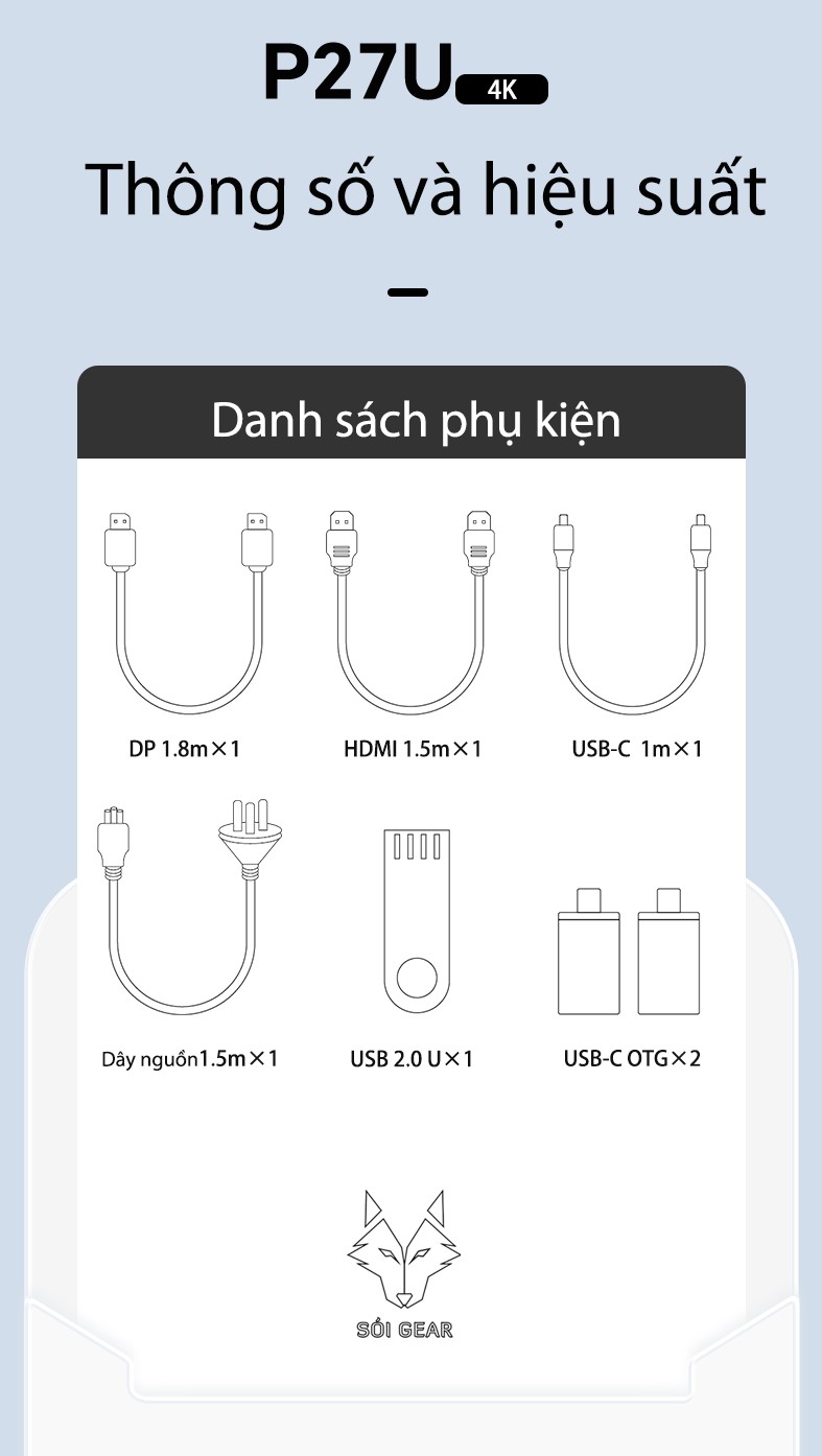 Màn hình Kuycon IPS 4K 60Hz 27 Inch P27U