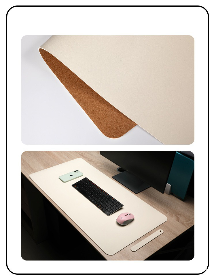 Deskmat hai mặt da PU và gỗ Cork cao cấp