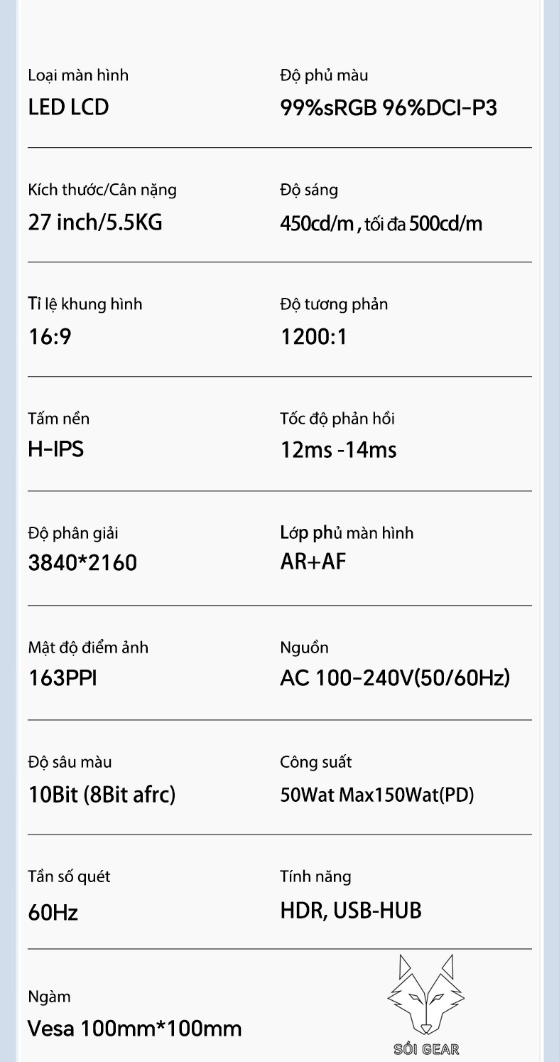 Màn hình Kuycon IPS 4K 60Hz 27 Inch P27U