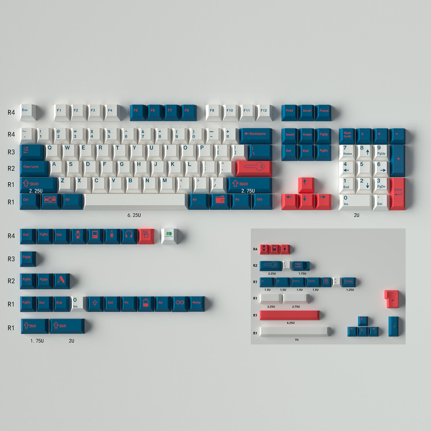 Keycap Mintcaps Cherry Every Day Carry-on PBT Dyesub