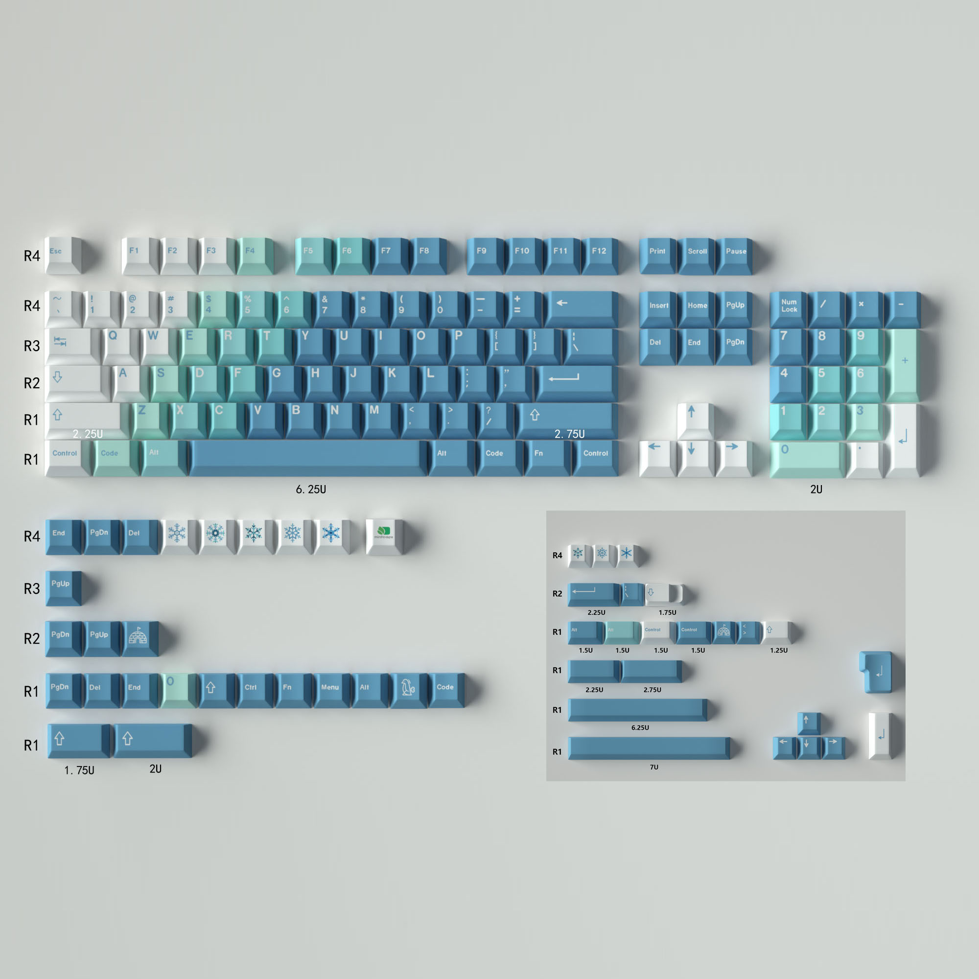 Keycap Mintcaps Cherry Yeeti PBT Dyesub