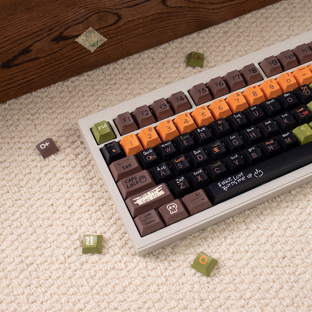 Keycap Mintcap Cherry Love Story PBT Dyesub