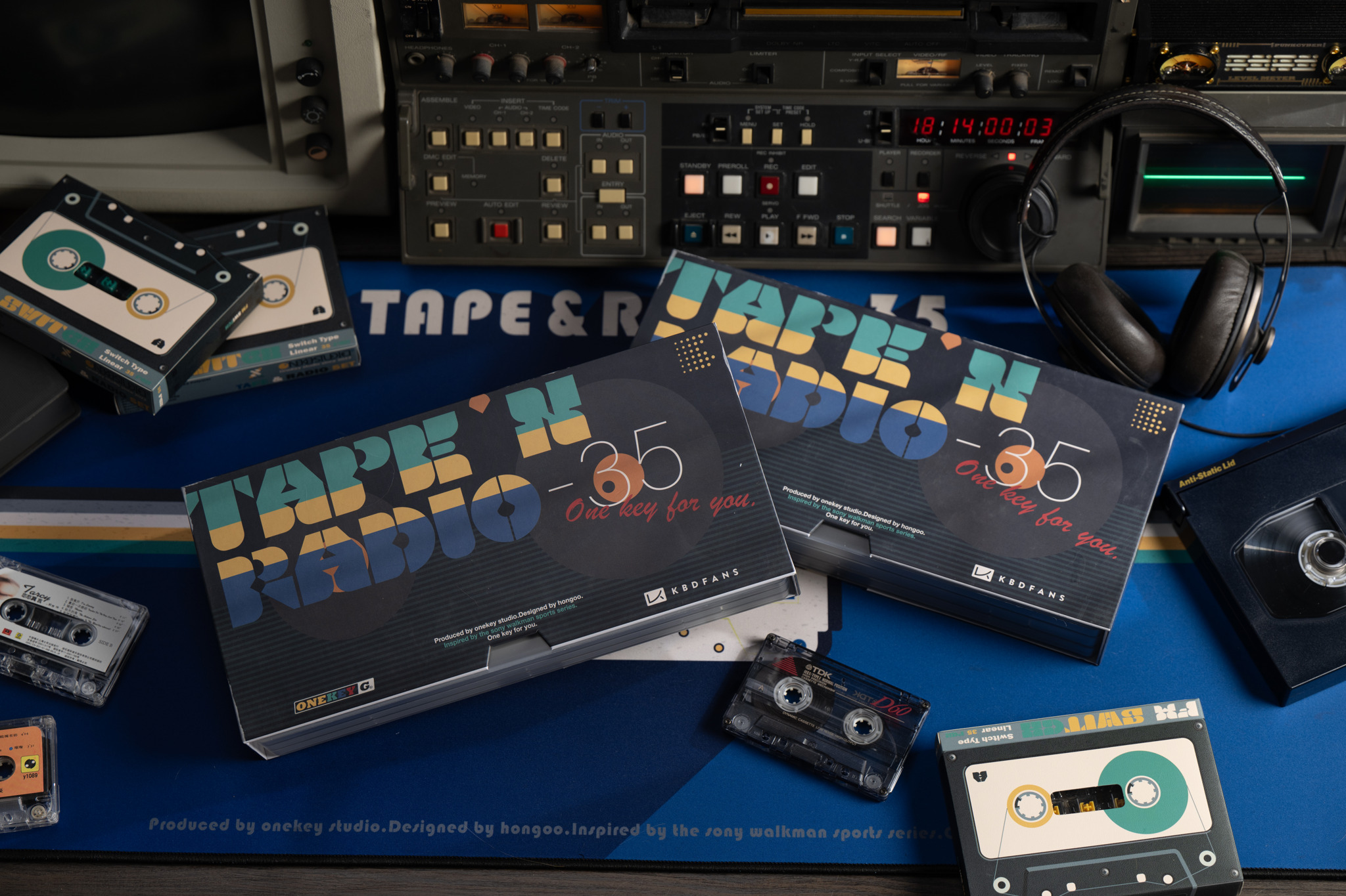 Keycap PBTfans Tape & Radio Cherry PBT Doubleshot