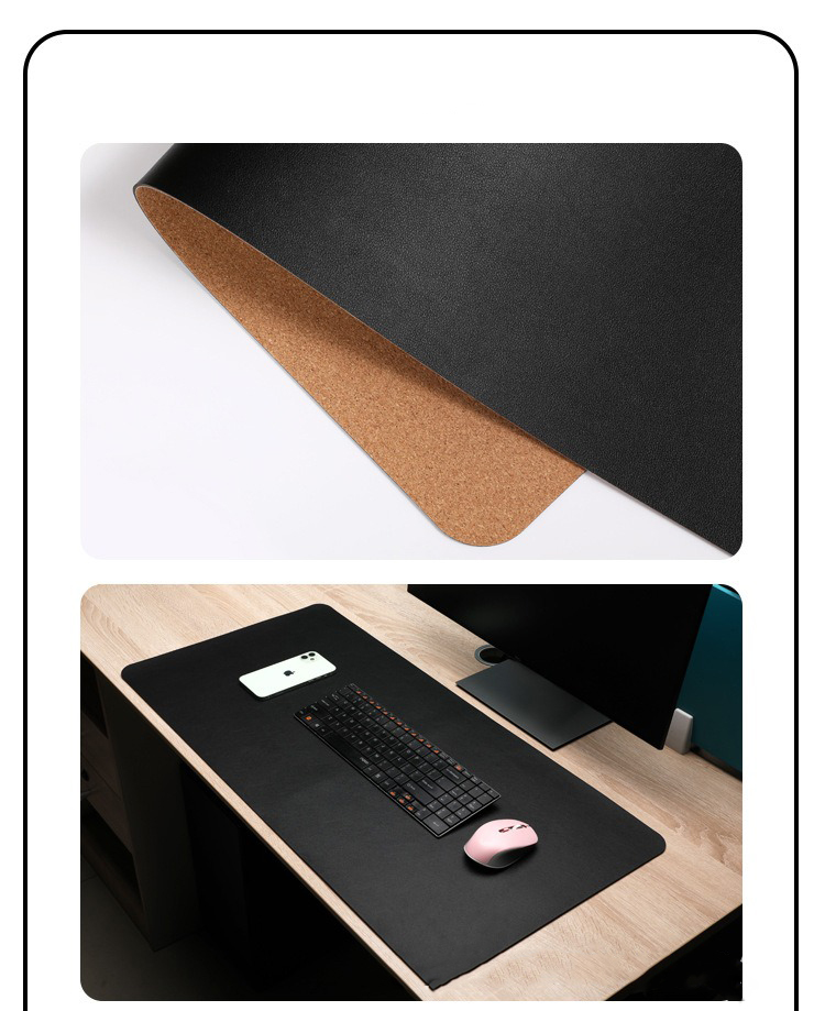 Deskmat hai mặt da PU và gỗ Cork cao cấp