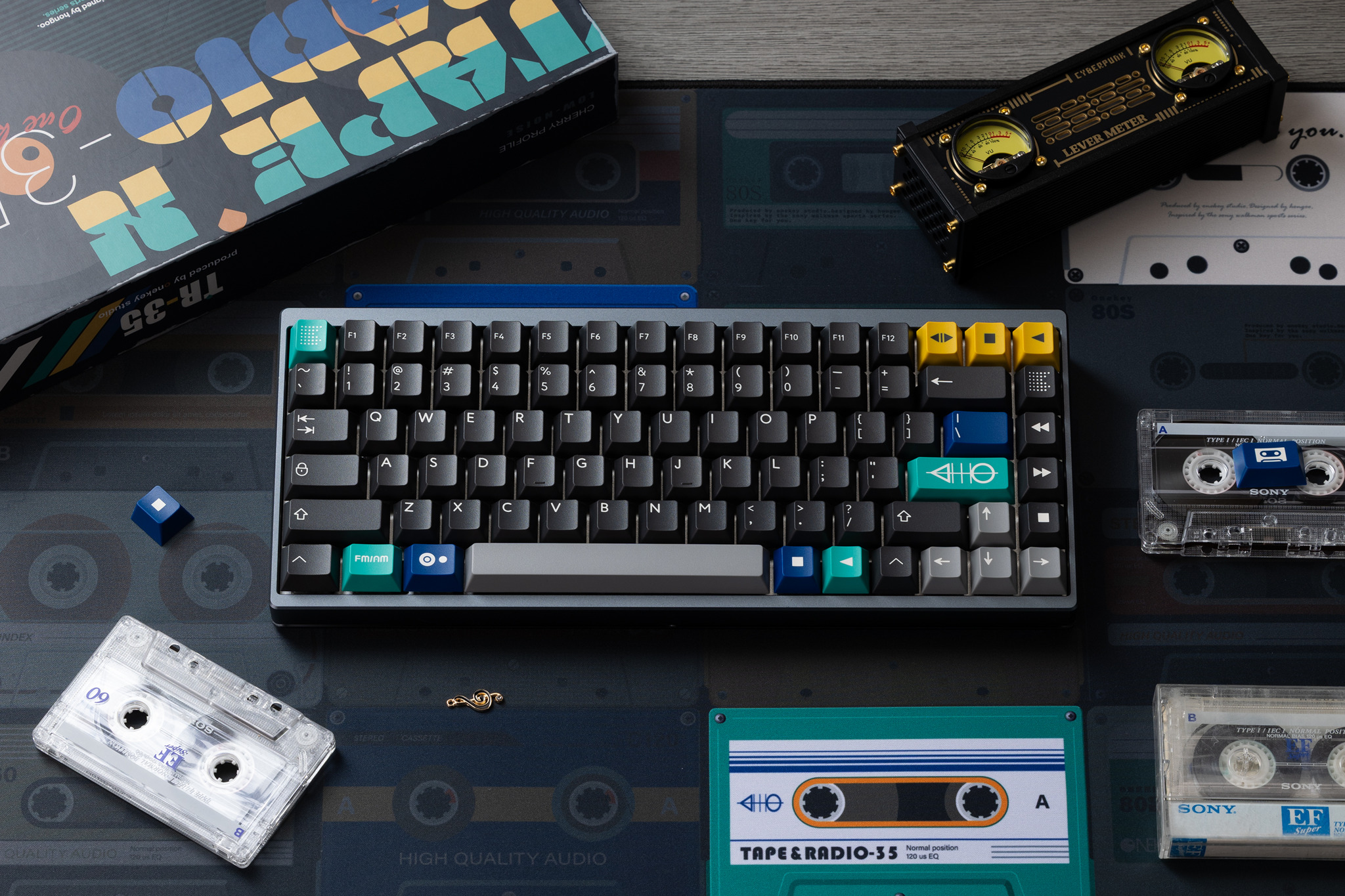 Keycap PBTfans Tape & Radio Cherry PBT Doubleshot