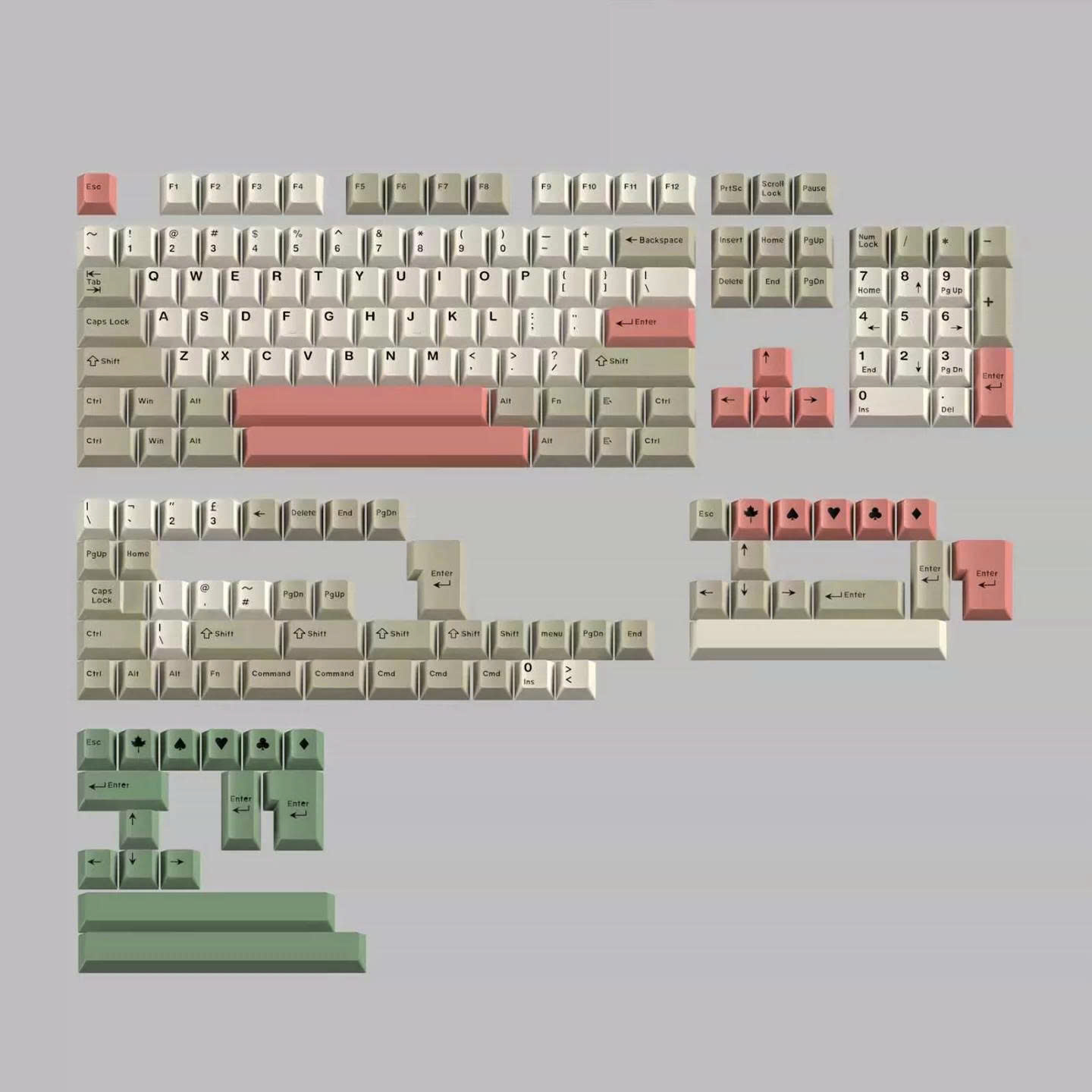 Keycap Mintcaps Cherry 9009  ABS Doubleshot- 173 nút