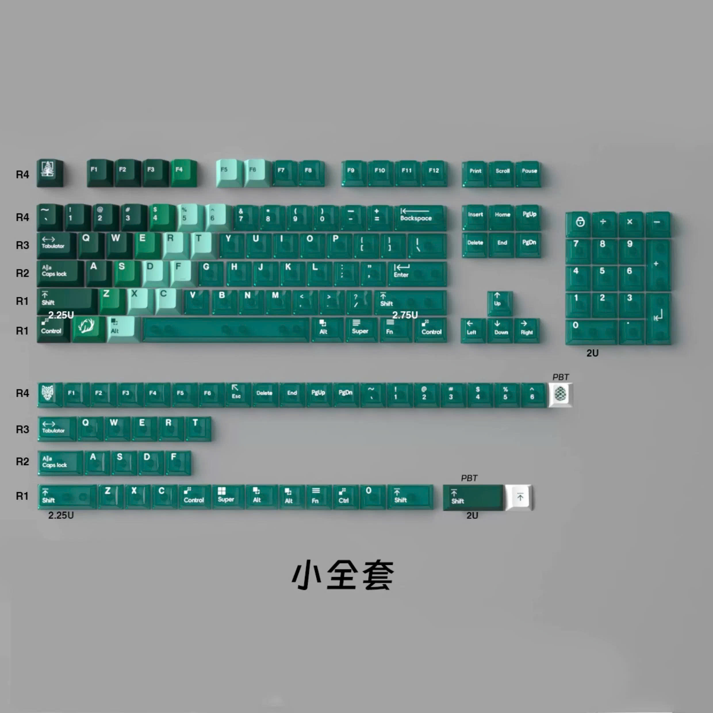 Keycap Cherry Mintcaps Núi Tuyết PBT+PC
