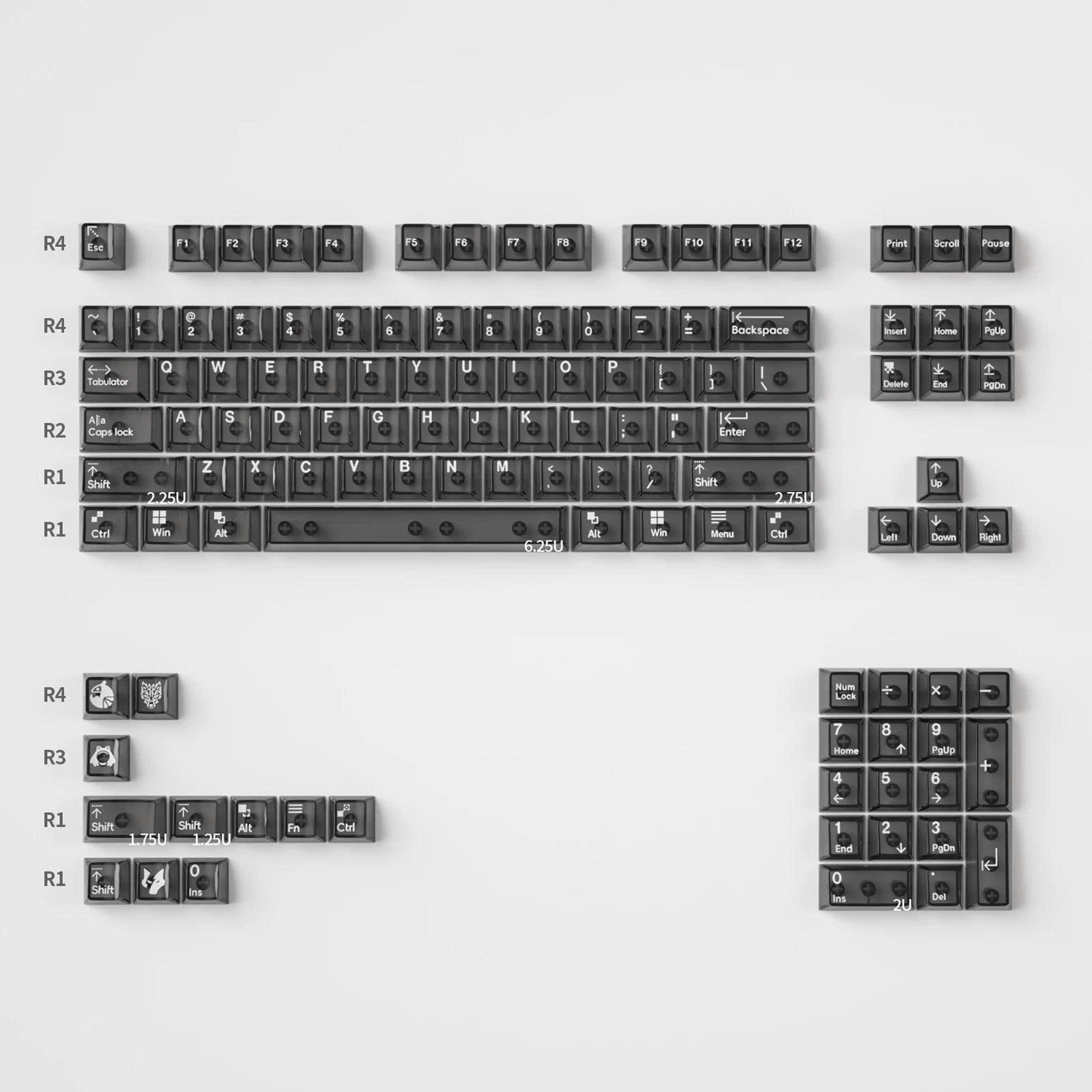 Keycap Cherry Aifei PC Xuyên led