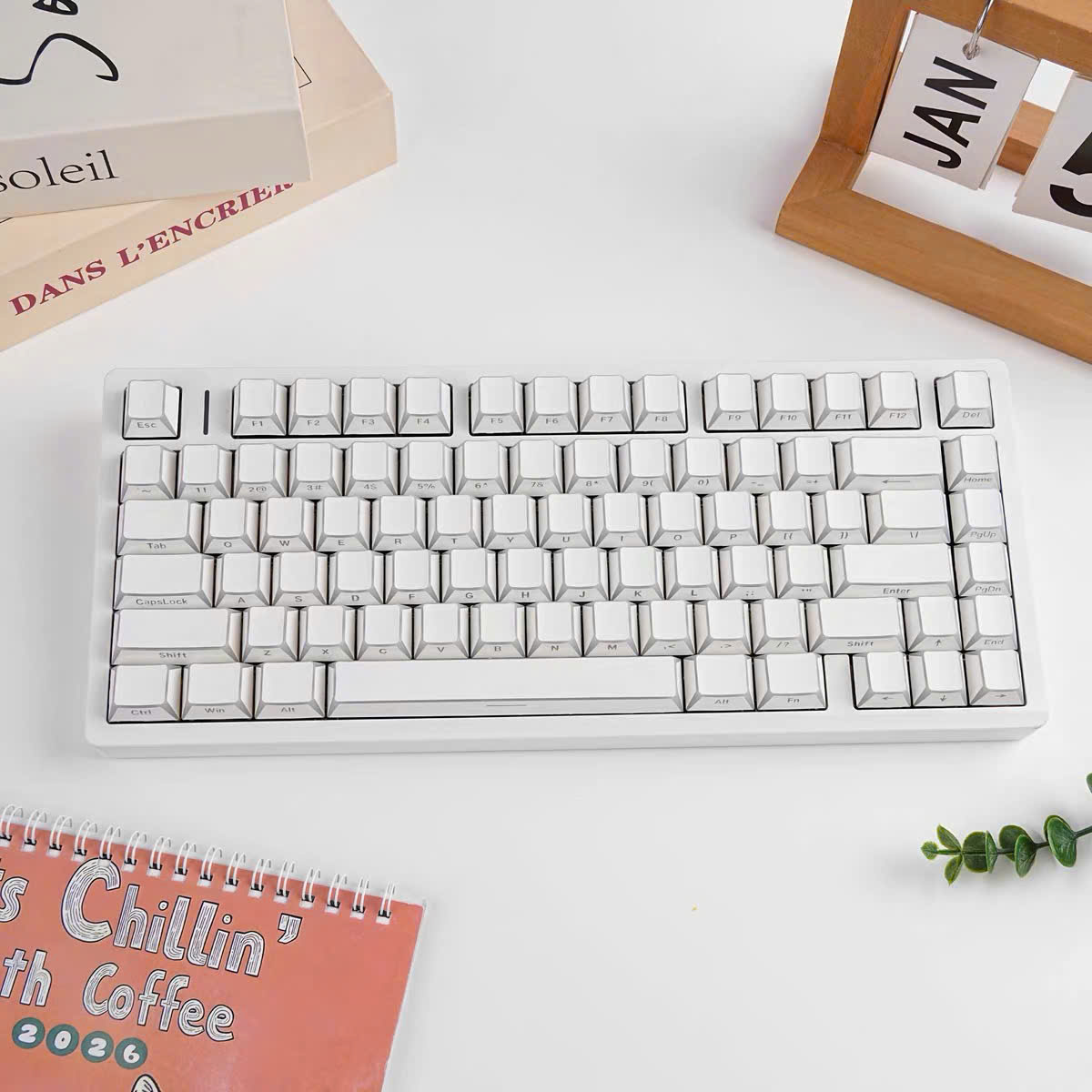 Keycap Mintcap Trắng Xuyên LED Cạnh Viền Ninja Cherry PBT