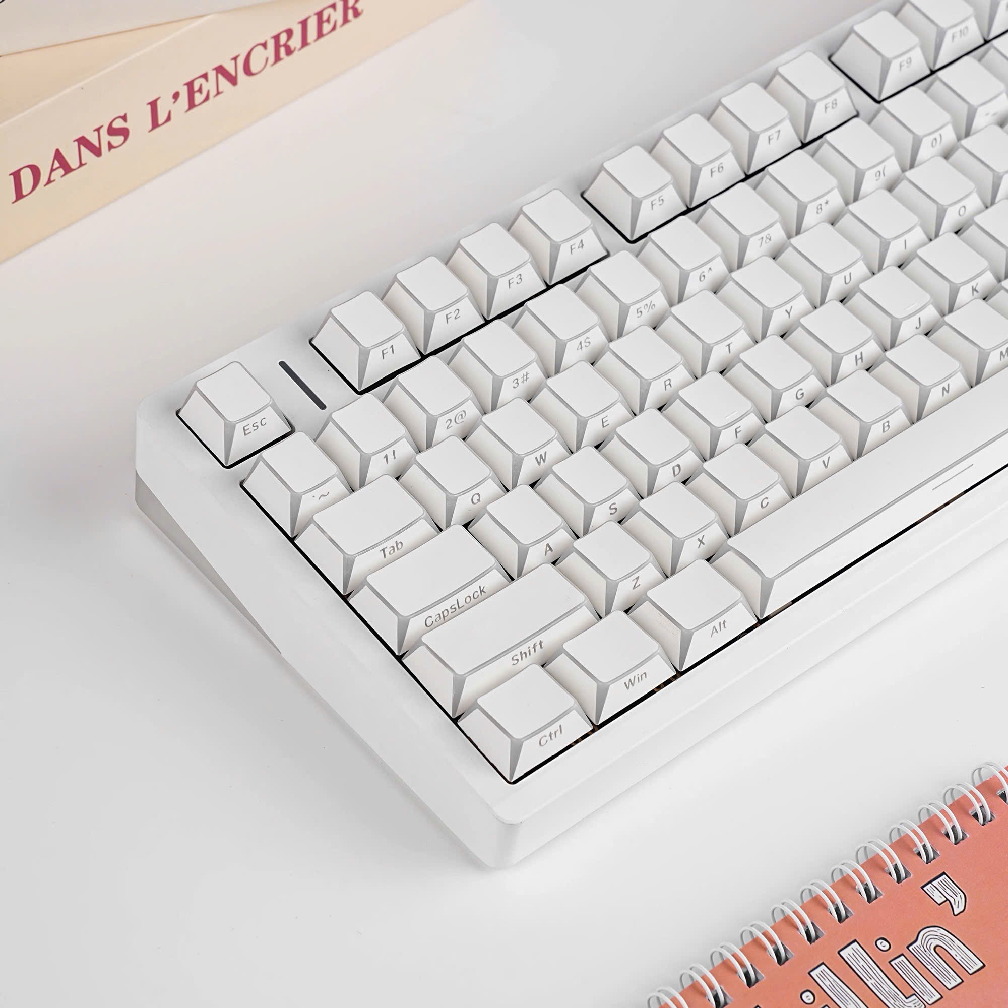 Keycap Mintcap Trắng Xuyên LED Cạnh Viền Ninja Cherry PBT