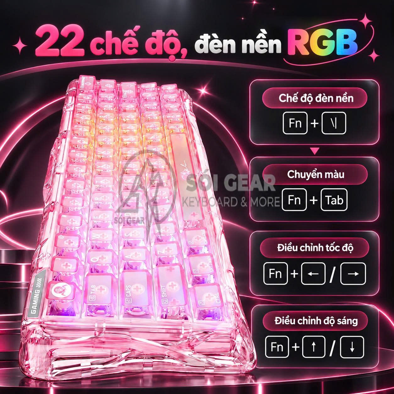Bàn phím cơ Gravastar Mercury V60 HE