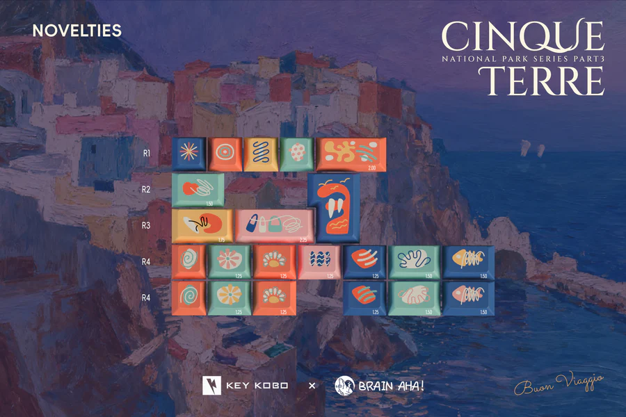 Keycap KeyKobo Cinque Terre Cherry ABS Doubleshot