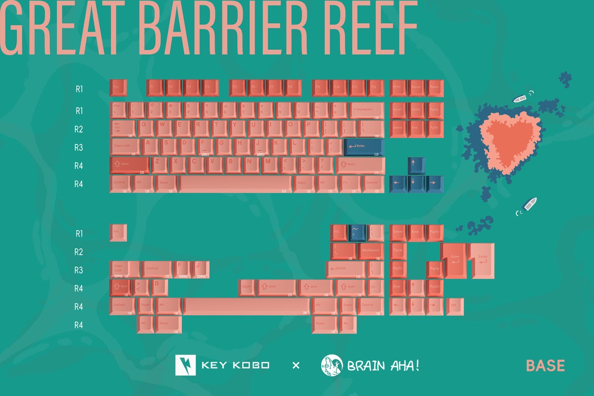 Keycap Cherry KeyKobo The Great Barrier Reef ABS Doubleshot