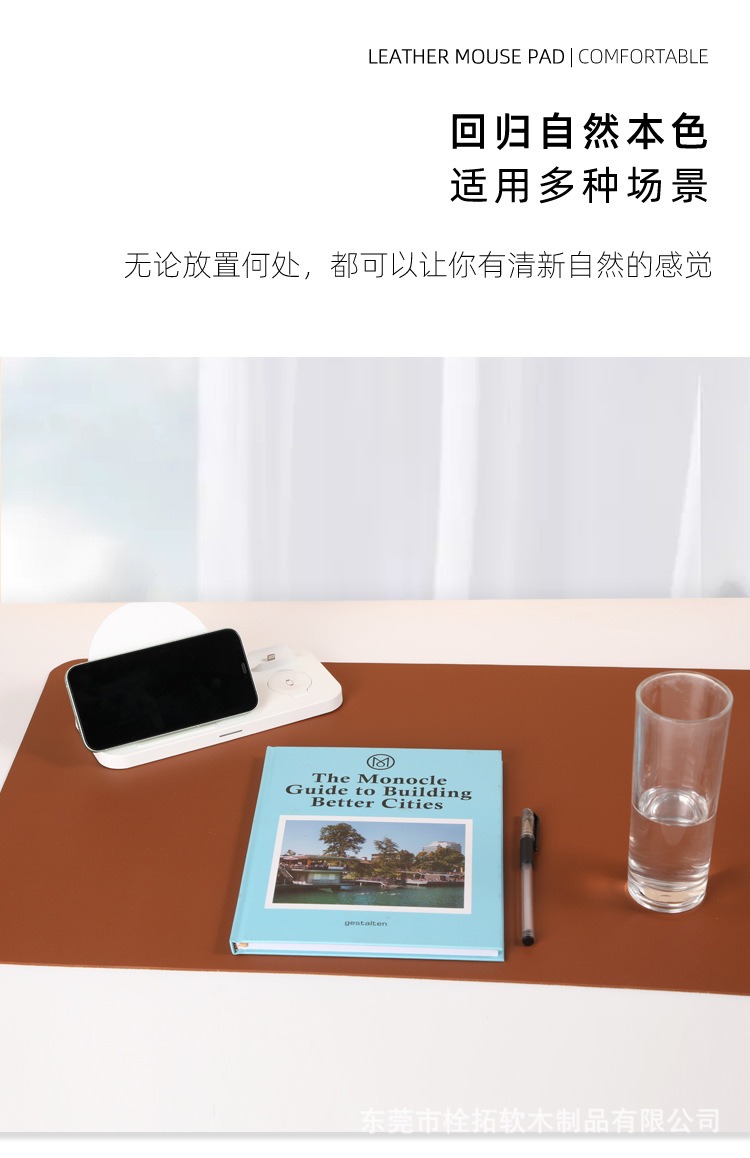 Deskmat hai mặt da PU và gỗ Cork cao cấp